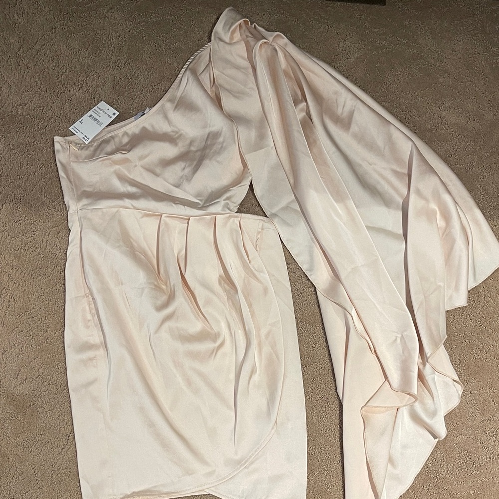 AREA Cream Mini Dress